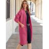 imageANRABESS Womens Cardigan Long Sweater Oversized Open Front Knit Coatigan Duster Coat 2025 Trendy Fall Outfits OuterwearHot Pink