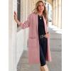 imageANRABESS Womens Cardigan Long Sweater Oversized Open Front Knit Coatigan Duster Coat 2025 Trendy Fall Outfits OuterwearPink