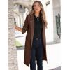 imageANRABESS Womens Cardigan Sweater 2025 Fall Outfits Knitted Lapel Long Coats CoatigansCoffee