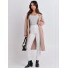imageANRABESS Womens Cardigan Sweater 2025 Fall Outfits Knitted Lapel Long Coats CoatigansLight Camel