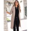 imageANRABESS Womens Cardigan Sweater 2025 Fall Outfits Knitted Lapel Long Coats CoatigansLight Khaki