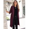 imageANRABESS Womens Cardigan Sweater 2025 Fall Outfits Knitted Lapel Long Coats CoatigansMaroon