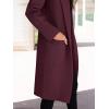 imageANRABESS Womens Cardigan Sweater 2025 Fall Outfits Knitted Lapel Long Coats CoatigansMaroon