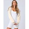 imageANRABESS Womens Cropped Sweatshirt Long Sleeve Bolero Cardigan Open Front Shrug Workout Thumb Hole Y2K Tops Preppy ClothesApricot