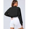 imageANRABESS Womens Cropped Sweatshirt Long Sleeve Bolero Cardigan Open Front Shrug Workout Thumb Hole Y2K Tops Preppy ClothesBlack