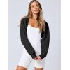 imageANRABESS Womens Cropped Sweatshirt Long Sleeve Bolero Cardigan Open Front Shrug Workout Thumb Hole Y2K Tops Preppy ClothesBlack
