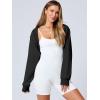 imageANRABESS Womens Cropped Sweatshirt Long Sleeve Bolero Cardigan Open Front Shrug Workout Thumb Hole Y2K Tops Preppy ClothesBlack