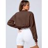 imageANRABESS Womens Cropped Sweatshirt Long Sleeve Bolero Cardigan Open Front Shrug Workout Thumb Hole Y2K Tops Preppy ClothesBrown