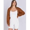 imageANRABESS Womens Cropped Sweatshirt Long Sleeve Bolero Cardigan Open Front Shrug Workout Thumb Hole Y2K Tops Preppy ClothesCaramel