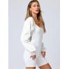 imageANRABESS Womens Cropped Sweatshirt Long Sleeve Bolero Cardigan Open Front Shrug Workout Thumb Hole Y2K Tops Preppy ClothesCream White