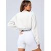 imageANRABESS Womens Cropped Sweatshirt Long Sleeve Bolero Cardigan Open Front Shrug Workout Thumb Hole Y2K Tops Preppy ClothesCream White