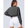 imageANRABESS Womens Cropped Sweatshirt Long Sleeve Bolero Cardigan Open Front Shrug Workout Thumb Hole Y2K Tops Preppy ClothesDark Grey