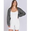 imageANRABESS Womens Cropped Sweatshirt Long Sleeve Bolero Cardigan Open Front Shrug Workout Thumb Hole Y2K Tops Preppy ClothesDark Grey