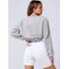 imageANRABESS Womens Cropped Sweatshirt Long Sleeve Bolero Cardigan Open Front Shrug Workout Thumb Hole Y2K Tops Preppy ClothesGrey