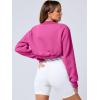 imageANRABESS Womens Cropped Sweatshirt Long Sleeve Bolero Cardigan Open Front Shrug Workout Thumb Hole Y2K Tops Preppy ClothesHot Pink