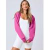 imageANRABESS Womens Cropped Sweatshirt Long Sleeve Bolero Cardigan Open Front Shrug Workout Thumb Hole Y2K Tops Preppy ClothesHot Pink