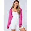 imageANRABESS Womens Cropped Sweatshirt Long Sleeve Bolero Cardigan Open Front Shrug Workout Thumb Hole Y2K Tops Preppy ClothesHot Pink