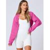 imageANRABESS Womens Cropped Sweatshirt Long Sleeve Bolero Cardigan Open Front Shrug Workout Thumb Hole Y2K Tops Preppy ClothesHot Pink