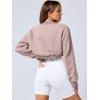 imageANRABESS Womens Cropped Sweatshirt Long Sleeve Bolero Cardigan Open Front Shrug Workout Thumb Hole Y2K Tops Preppy ClothesLight Khaki