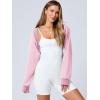 imageANRABESS Womens Cropped Sweatshirt Long Sleeve Bolero Cardigan Open Front Shrug Workout Thumb Hole Y2K Tops Preppy ClothesLight Pink
