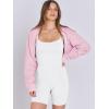 imageANRABESS Womens Cropped Sweatshirt Long Sleeve Bolero Cardigan Open Front Shrug Workout Thumb Hole Y2K Tops Preppy ClothesLight Pink