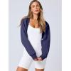imageANRABESS Womens Cropped Sweatshirt Long Sleeve Bolero Cardigan Open Front Shrug Workout Thumb Hole Y2K Tops Preppy ClothesNavy Blue