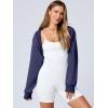 imageANRABESS Womens Cropped Sweatshirt Long Sleeve Bolero Cardigan Open Front Shrug Workout Thumb Hole Y2K Tops Preppy ClothesNavy Blue