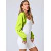 imageANRABESS Womens Cropped Sweatshirt Long Sleeve Bolero Cardigan Open Front Shrug Workout Thumb Hole Y2K Tops Preppy ClothesNeon Green