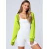 imageANRABESS Womens Cropped Sweatshirt Long Sleeve Bolero Cardigan Open Front Shrug Workout Thumb Hole Y2K Tops Preppy ClothesNeon Green