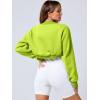 imageANRABESS Womens Cropped Sweatshirt Long Sleeve Bolero Cardigan Open Front Shrug Workout Thumb Hole Y2K Tops Preppy ClothesNeon Green