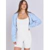 imageANRABESS Womens Cropped Sweatshirt Long Sleeve Bolero Cardigan Open Front Shrug Workout Thumb Hole Y2K Tops Preppy ClothesSky