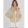 imageANRABESS Womens Fleece Jacket Casual Long Sleeve Cropped Sherpa Button Down Fuzzy Warm Coats Fall Outwear With PocketsApricot