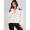imageANRABESS Womens Fleece Jacket Casual Long Sleeve Cropped Sherpa Button Down Fuzzy Warm Coats Fall Outwear With PocketsBeige