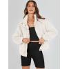 imageANRABESS Womens Fleece Jacket Casual Long Sleeve Cropped Sherpa Button Down Fuzzy Warm Coats Fall Outwear With PocketsBeige
