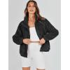 imageANRABESS Womens Fleece Jacket Casual Long Sleeve Cropped Sherpa Button Down Fuzzy Warm Coats Fall Outwear With PocketsBlack