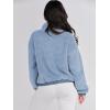imageANRABESS Womens Fleece Jacket Casual Long Sleeve Cropped Sherpa Button Down Fuzzy Warm Coats Fall Outwear With PocketsBlue