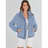 imageANRABESS Womens Fleece Jacket Casual Long Sleeve Cropped Sherpa Button Down Fuzzy Warm Coats Fall Outwear With PocketsBlue
