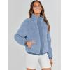 imageANRABESS Womens Fleece Jacket Casual Long Sleeve Cropped Sherpa Button Down Fuzzy Warm Coats Fall Outwear With PocketsBlue