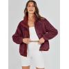 imageANRABESS Womens Fleece Jacket Casual Long Sleeve Cropped Sherpa Button Down Fuzzy Warm Coats Fall Outwear With PocketsBurgundy