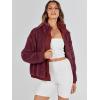 imageANRABESS Womens Fleece Jacket Casual Long Sleeve Cropped Sherpa Button Down Fuzzy Warm Coats Fall Outwear With PocketsBurgundy
