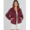 imageANRABESS Womens Fleece Jacket Casual Long Sleeve Cropped Sherpa Button Down Fuzzy Warm Coats Fall Outwear With PocketsBurgundy