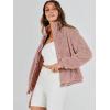 imageANRABESS Womens Fleece Jacket Casual Long Sleeve Cropped Sherpa Button Down Fuzzy Warm Coats Fall Outwear With PocketsDark Pink