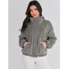 imageANRABESS Womens Fleece Jacket Casual Long Sleeve Cropped Sherpa Button Down Fuzzy Warm Coats Fall Outwear With PocketsGrey 2
