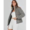 imageANRABESS Womens Fleece Jacket Casual Long Sleeve Cropped Sherpa Button Down Fuzzy Warm Coats Fall Outwear With PocketsGrey 2