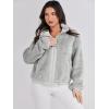 imageANRABESS Womens Fleece Jacket Casual Long Sleeve Cropped Sherpa Button Down Fuzzy Warm Coats Fall Outwear With PocketsLight Grey