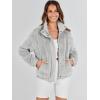 imageANRABESS Womens Fleece Jacket Casual Long Sleeve Cropped Sherpa Button Down Fuzzy Warm Coats Fall Outwear With PocketsLight Grey