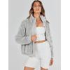 imageANRABESS Womens Fleece Jacket Casual Long Sleeve Cropped Sherpa Button Down Fuzzy Warm Coats Fall Outwear With PocketsLight Grey