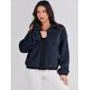 imageANRABESS Womens Fleece Jacket Casual Long Sleeve Cropped Sherpa Button Down Fuzzy Warm Coats Fall Outwear With PocketsNavy Blue