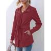 imageANRABESS Womens Jacket Belted Long Sleeve Wrap Trench Coat 2025 Fall Winter Casual Dressy Travel Outerwear with PocketsBurgundy