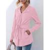 imageANRABESS Womens Jacket Belted Long Sleeve Wrap Trench Coat 2025 Fall Winter Casual Dressy Travel Outerwear with PocketsLight Pink